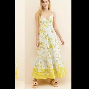 ANTHROPOLOGIE Solenne Flounced Maxi Dress